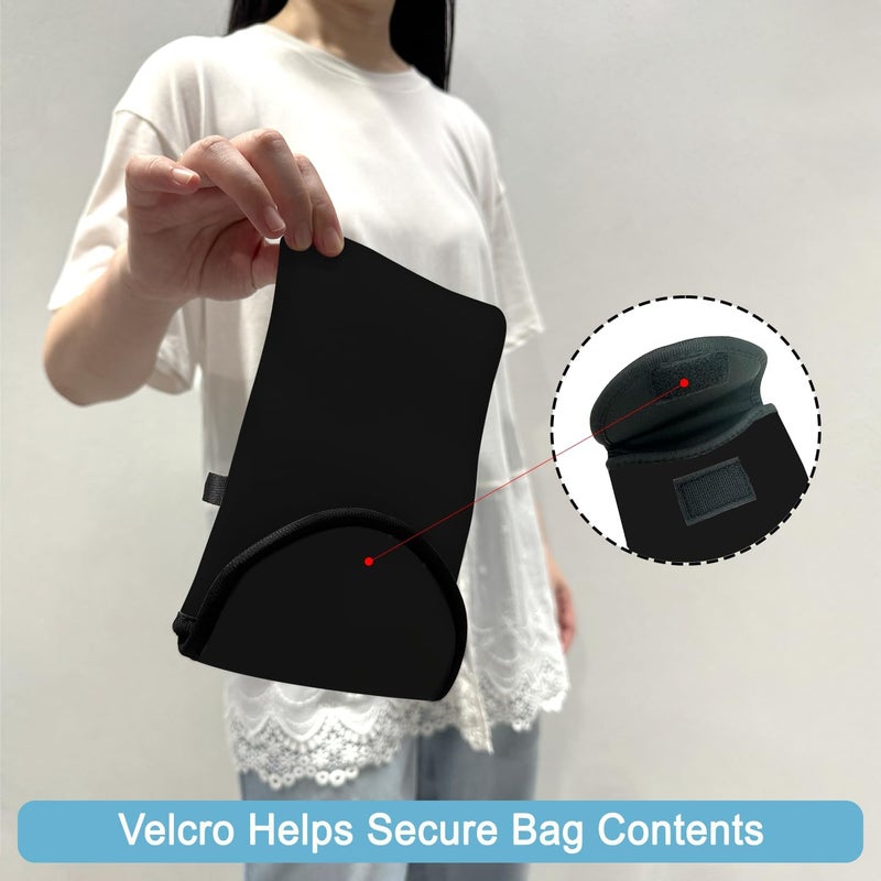 otilil Neoprene Cell Phone Sleeve Pouch Case Bag with Crossbody Strap Neck Lanyard for Women 7.5 X 4.3 in Black - Image 4